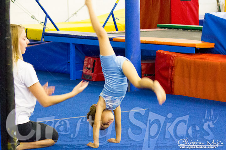 Kira practicing a Front Walkover - Gymnastics