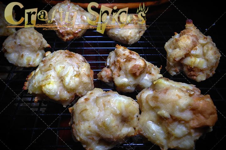 Banana-Bread Pudding Bites out from the oven.