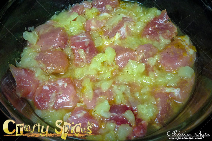 Pineapple Pork Stew in the making