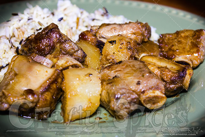 Radish Pork chop Stew with wild rice