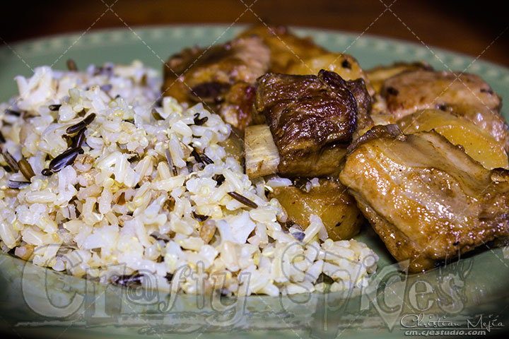 Radish Pork chop Stew with wild rice