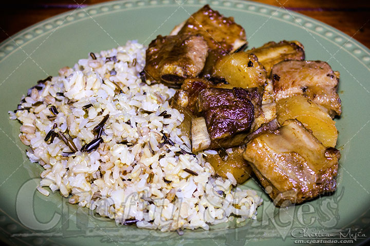 Radish Pork chop Stew with wild rice