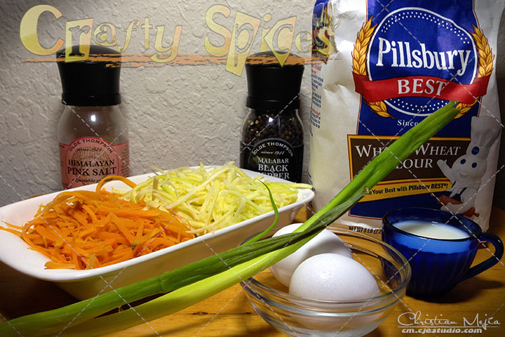 Baked Sweet Potato-Zucchini Fritters - Ingredients