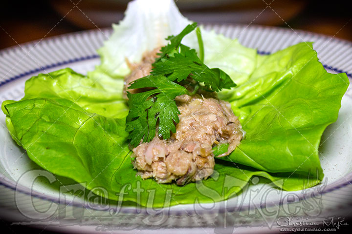 Garlic Stir Fry Tuna in lettuce 