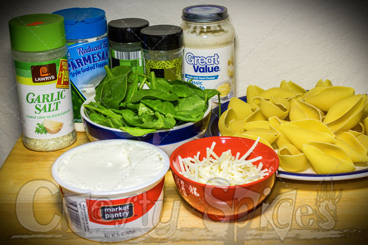 Spinach and Ricotta Stuffed Shells - Ingredients