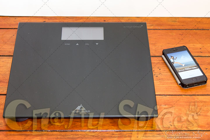 Weight Gurus Smartphone Connected Digital Bathroom Scale with Large Backlit LCD and Weightless Technology(c)