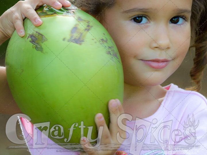 Kira holding a Coconut