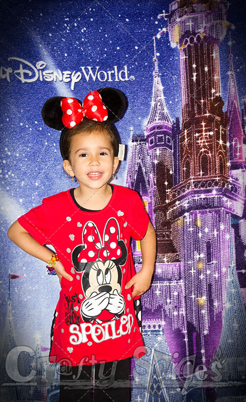 Kira at our Cinderella Castle Photobooth Station