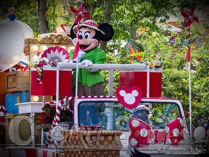 Minnie Mouse at one of the parades at Animal Kingdom