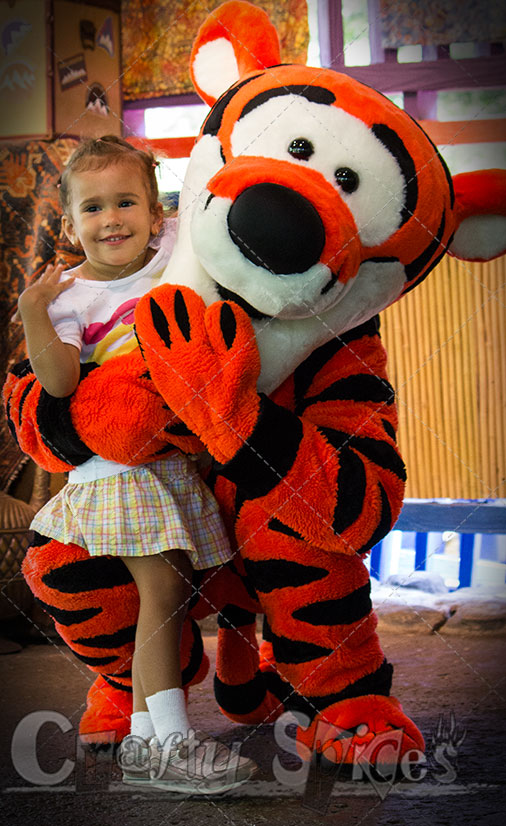 Kira with Tigger at Magic Kingdom