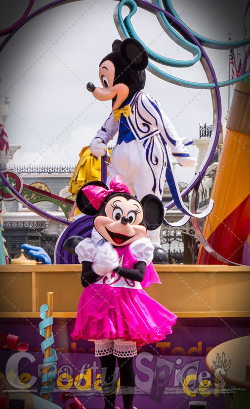 Mickey and Minnie mouse at one of the parade