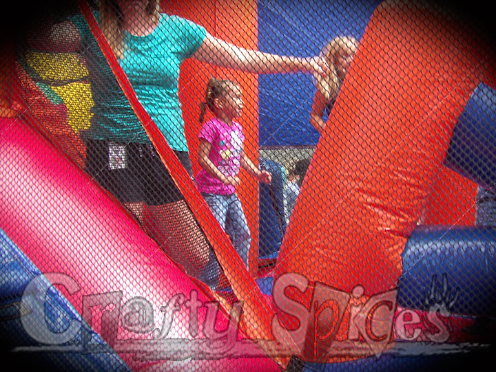 Kira in one of the bouncy houses