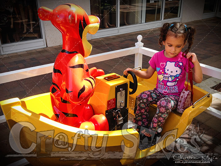 Kira having Fun with tigger in a boat