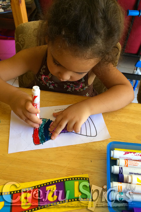 Kaylee coloring with Markers 