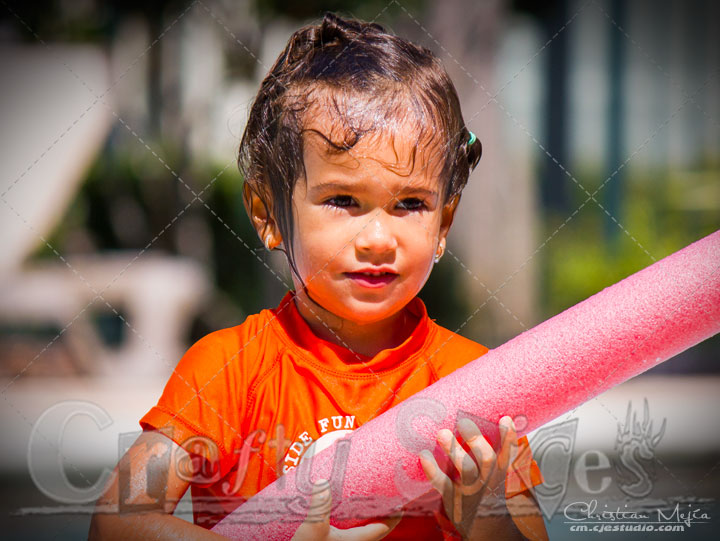 Kira enjoying the beautiful day at the pool.