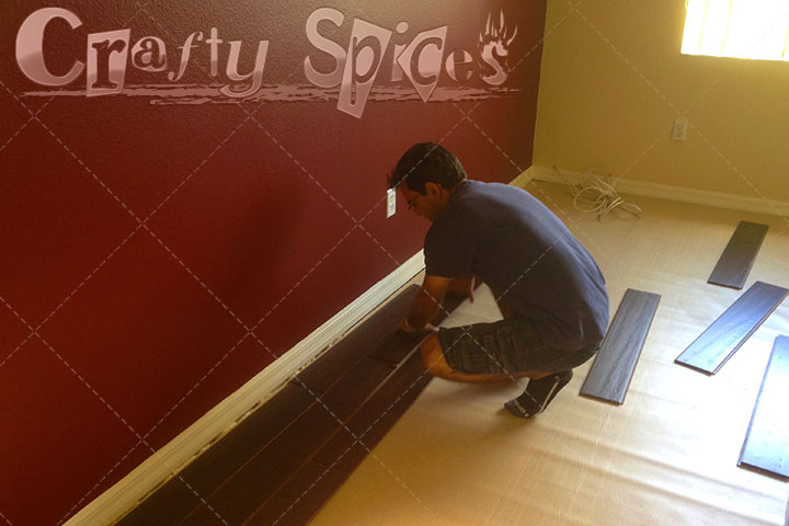 Chris Installing the wood floor