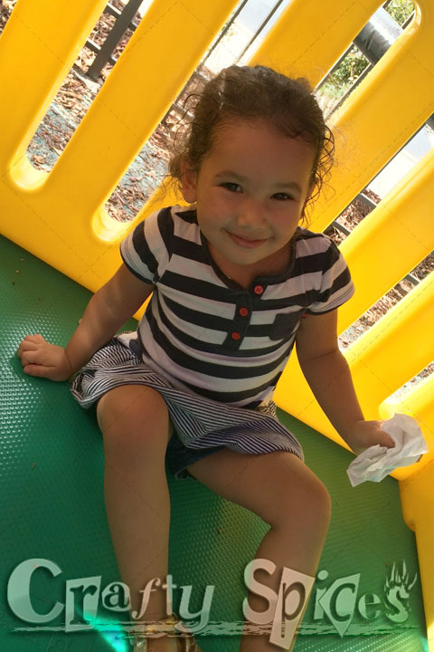 Our two little girls having fun at the Playground