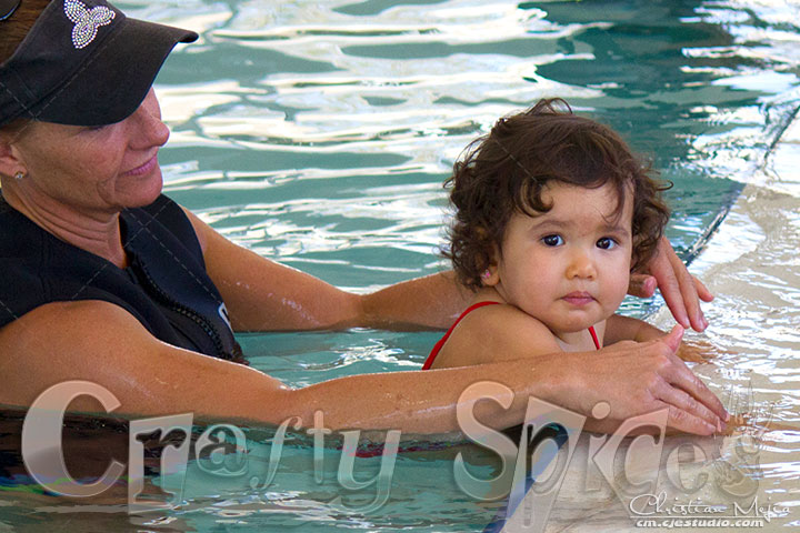 Kaylee in the water for Swimming Class