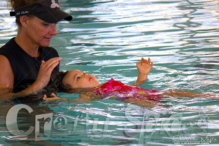 Kaylee in the water for Swimming Class