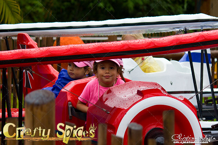 Our Girls on an airplane at Busch Gardens Tampa